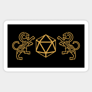 Polyhedral D20 Vintage Lion Emblem Tabletop RPG Sticker